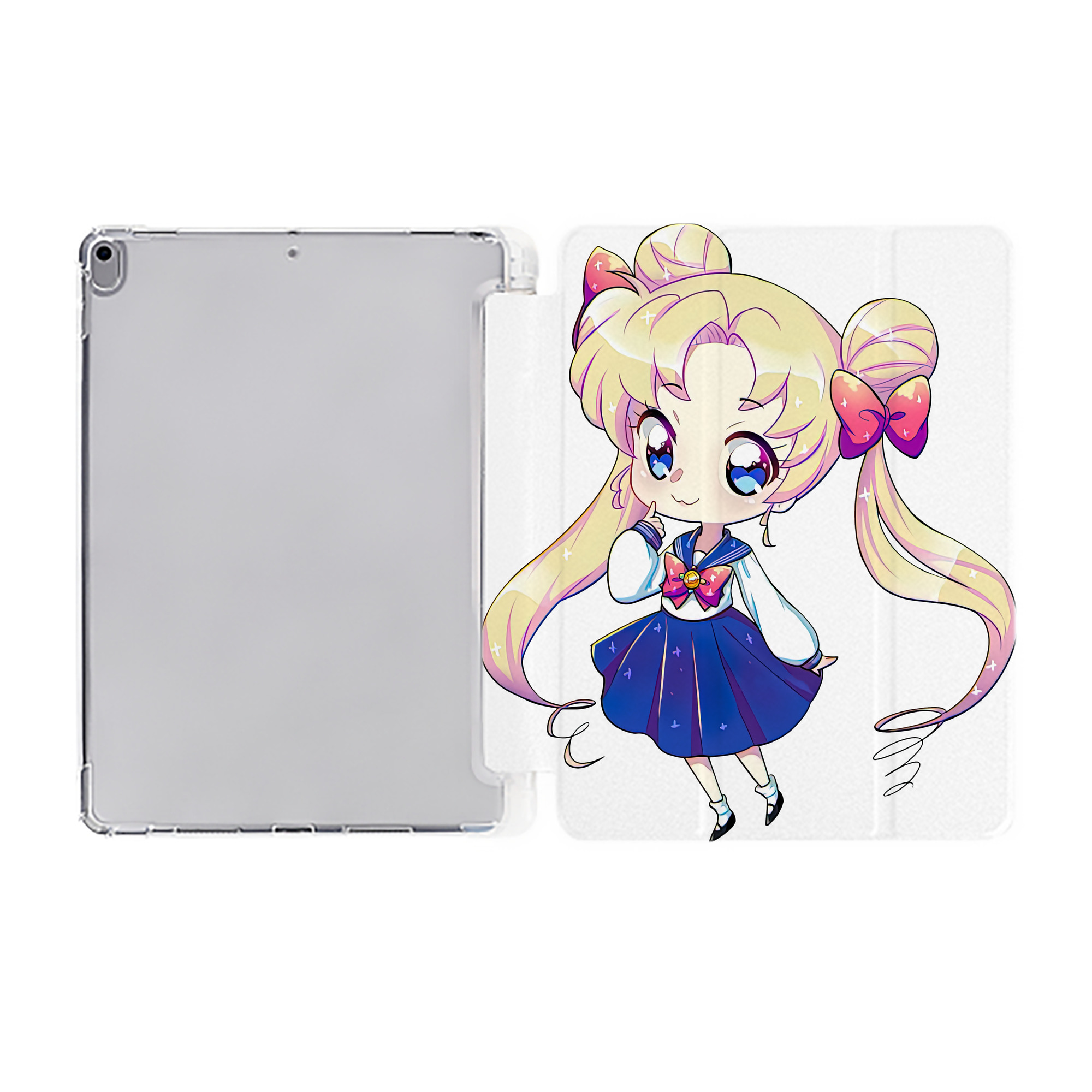 （画像用） 美少女戦士セーラームーン 月野 うさぎ つきの うさぎ Sailor Moon Tsukino Usagi IPad ケース ペン収納付き 三つ折りスタンド PUレザー×シリコン 対応機種9.5/10.5/10.9インチ